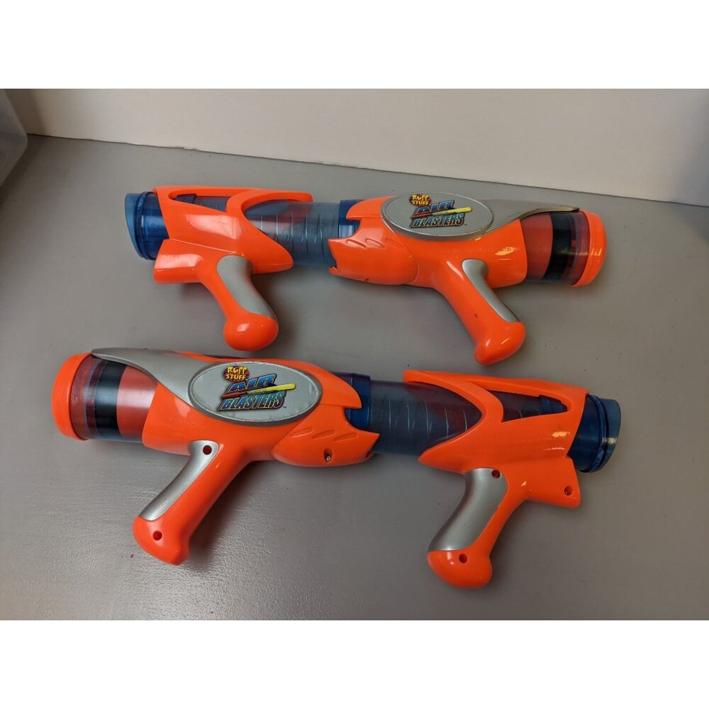 Set of 2 Buzz Bee Toys Ruff Stuff Ball Air Blaster NO BALLS Orange Blue